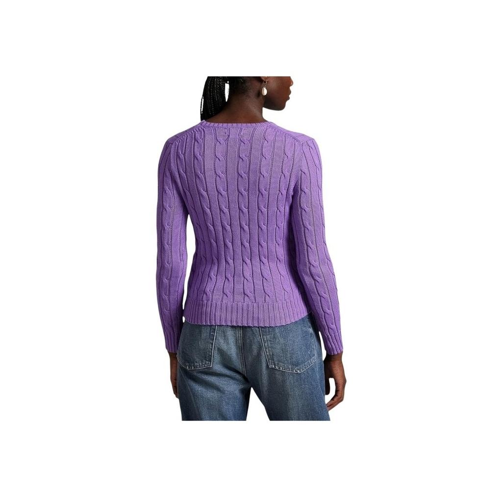 Polo Ralph Lauren Solid Color Crew Neck Long Sleeve Sweater Women sweater Lavender 211891640-028