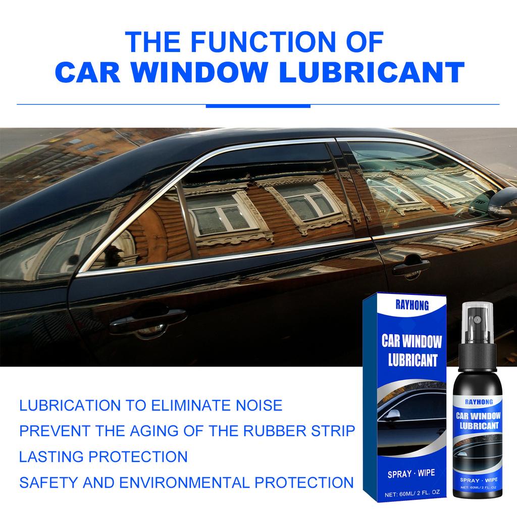 Car Window Lubricant Kit With Towel Door Rubber Strip Softening Maintenance Eliminates Noise Car Detailing Care Lubricant Agent