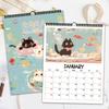 1pc, 2026 Adorable Healing Black Cat Series Wall Calendar, Cat Calendar, 12 Different Designs, Wall Calendar, Birthday, Christma