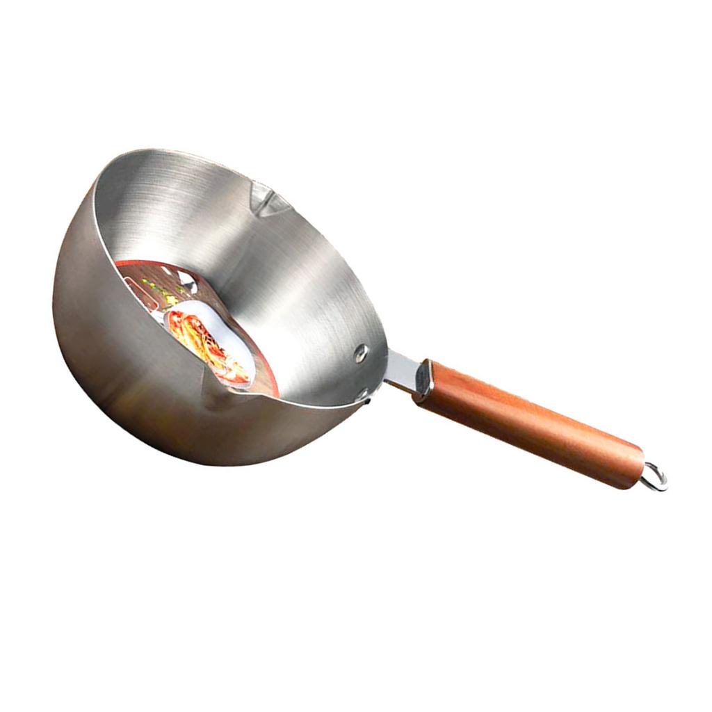 Milk Warmer Pot Stainless Steel Prevent Sticking Wooden Handle Thickened Butter Melting Saucepan