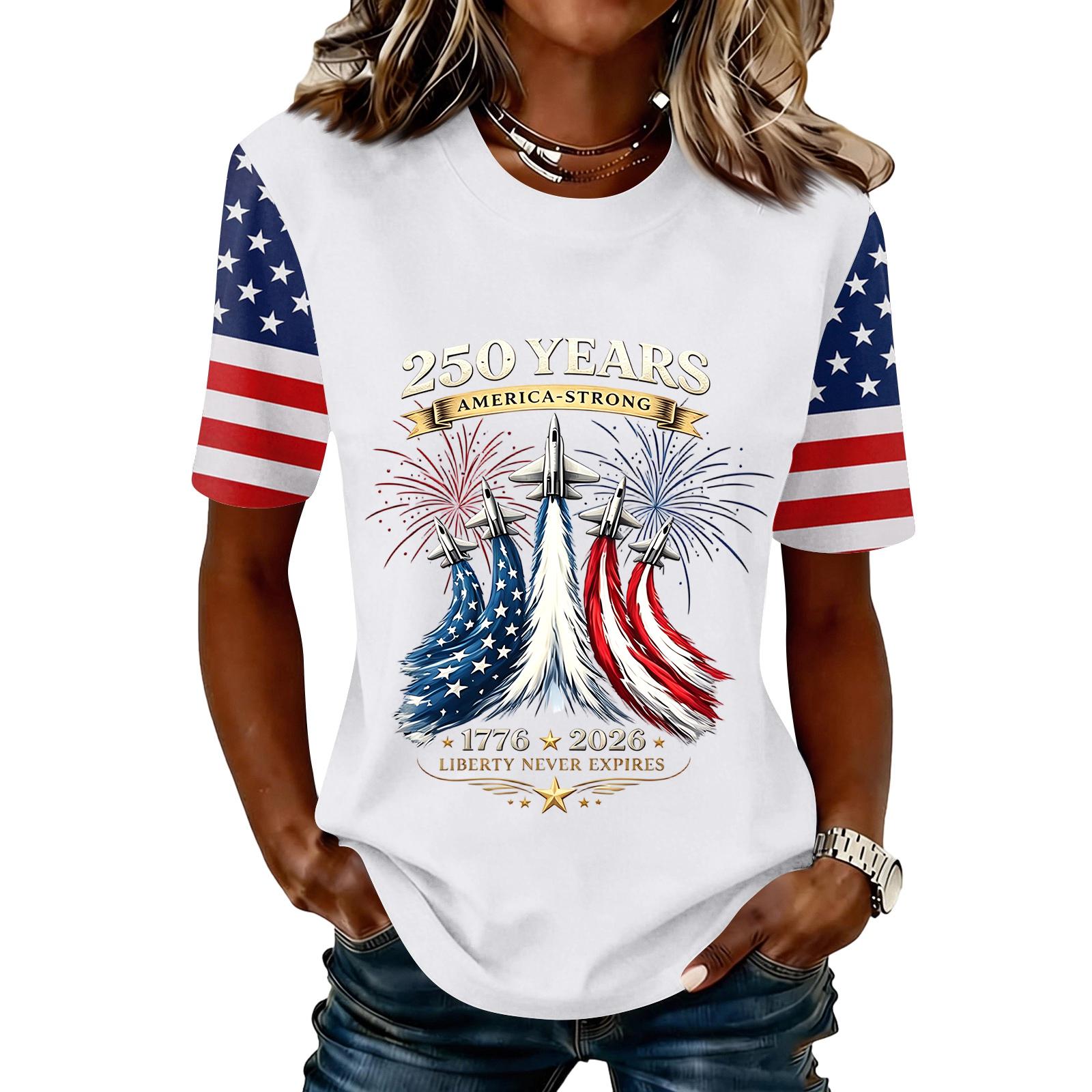 

Women s Fashionable Casual Short Sleeve Print Round Neck Pullover Top XL білий