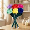 Soft Stuffed Plush Rose Bouquet  Doll 9 Colors Colorful Rose Flowers Plush Toys  Home Decoration