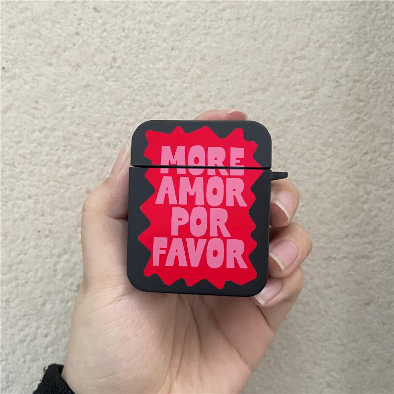 

Colorful Eclectic Pink Love Quote Earphone Case For Airpods Pro 1 2 3 Maximalist More Amor Por Favor Cover For Air Pods Pro2 Airpods Pro 2