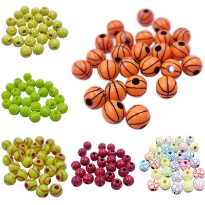 10 ks 12mm basketbalový míč na fotbal tenisový míč kreativní volné korálky DIY výroba šperků řemeslné doplňky