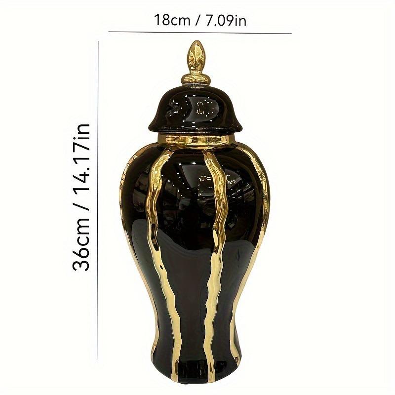 

Европейский светлый роскошный гальванизированный керамический полосатый имбирный кувшин керамическая ваза для гостиной украшение для отеля кувшин для украшения дома