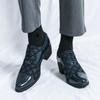 Luxury Brand Banquet Pointed Dress Shoes Men's Height Increasing Shoes Hot Selling Red Men's Groom Wedding Shoes Free Delivery