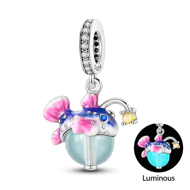 Copper Luminous Elf Glass Insect Planet Wish Bottle Pendant Fit Original Bracelet Diy Jewelry Original Design