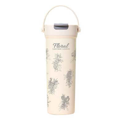 Nouveau gobelet à café de haute valeur, double boisson à la main, gobelet facile à emporter pour l'extérieur pour aller à l'école, tasse thermos à doublure en céramique double couche