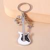 Classic Metal Electric Guitar Keychain Mini Musical Instruments Keyring Pendants for Key Holder Handbag Charm Accessories