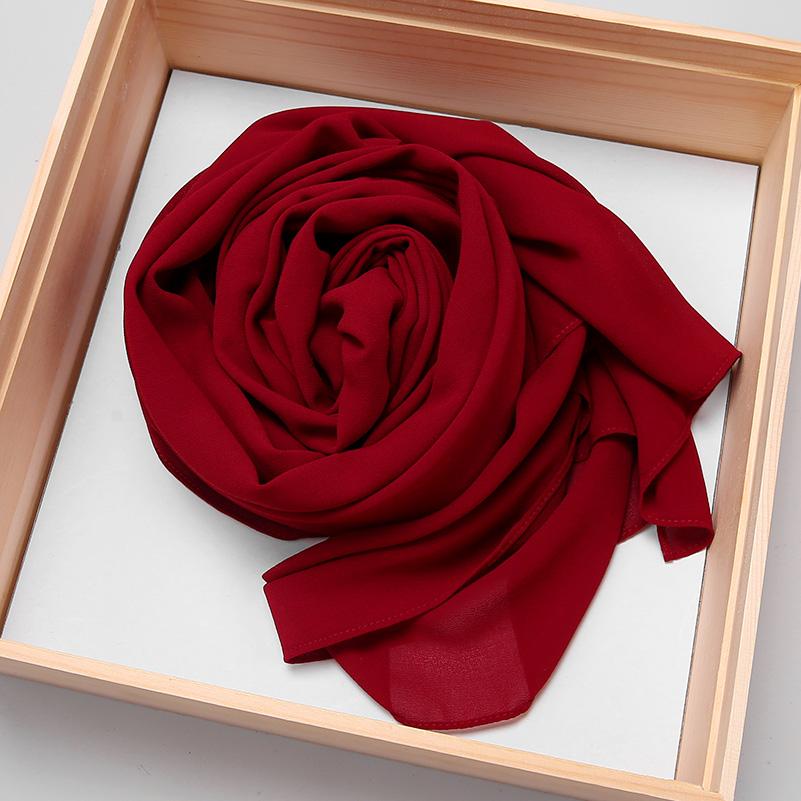 Big Size Long Hijab Premium Heavy Chiffon Scarf Malaysian Muslim Hijab Long Shawl Plain Wraps Tudung Bawal 2M*72CM