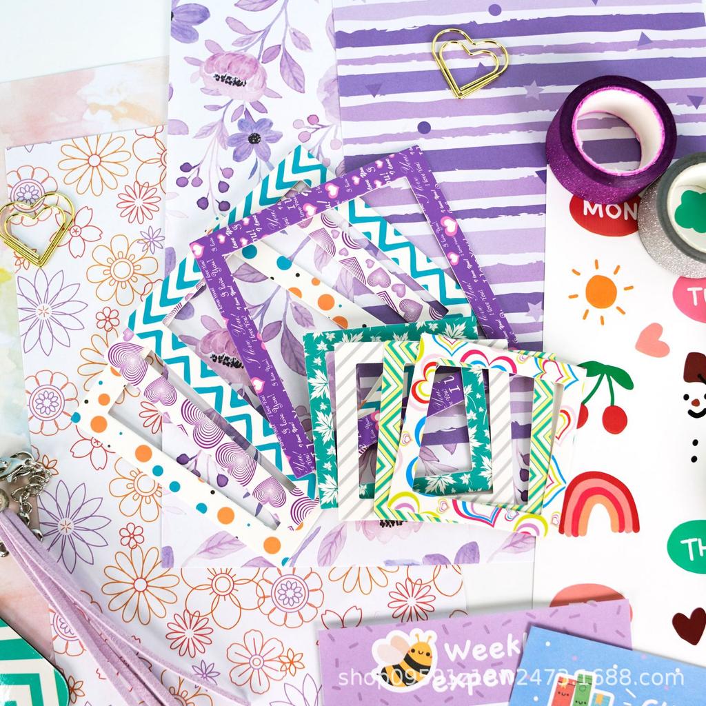 DIY Journal Set für Mädchen Kinder Schreibwaren Geschenkbox Lila Tagebuch Notizbuch Set mit Stickern Washi Tape Kreatives Basteln Geschenk