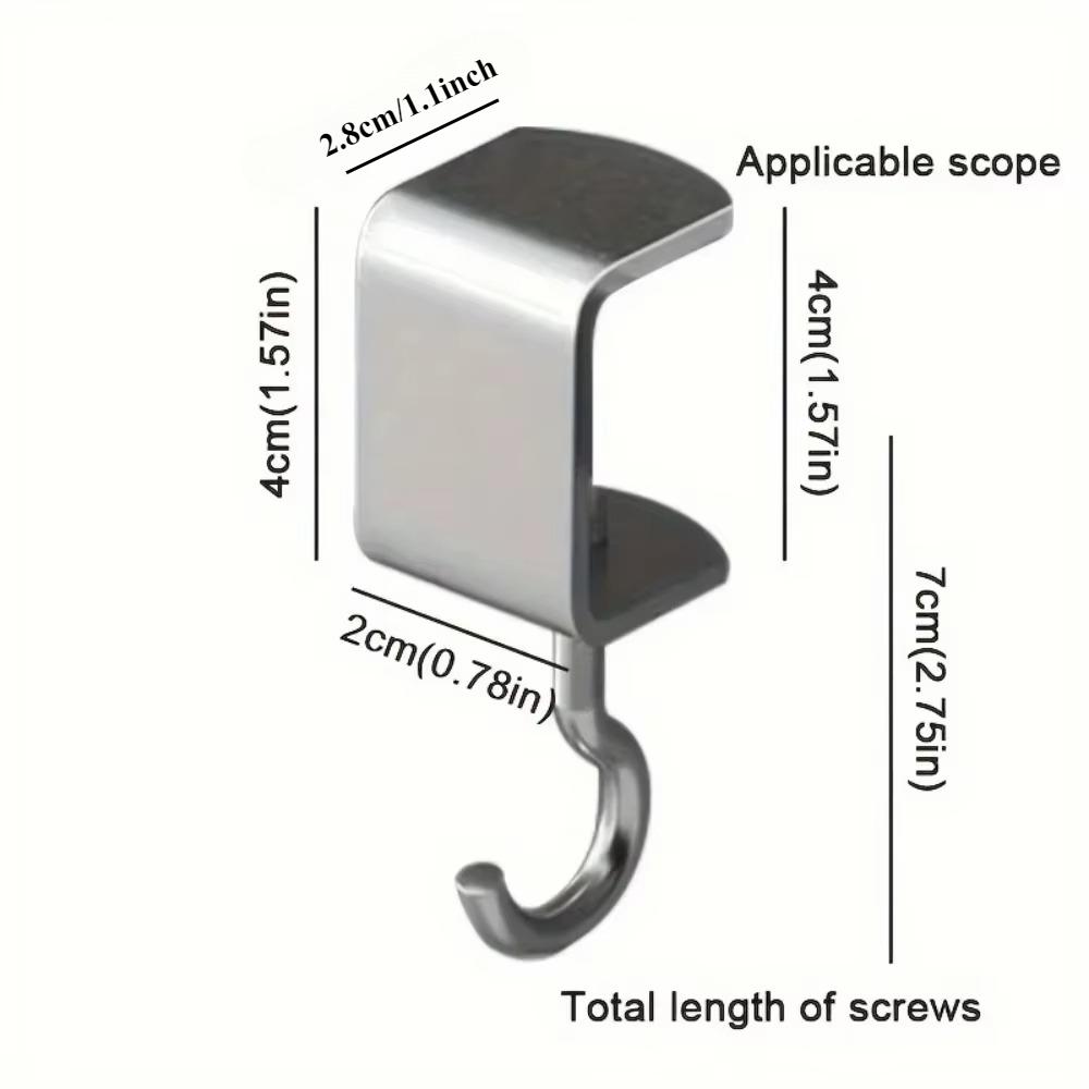 1-5pc Adjustable Backpack Hook 360° Rotatable Table Hooks Desktop Detachable Mobile Bag Hanger Desks School Home Storage