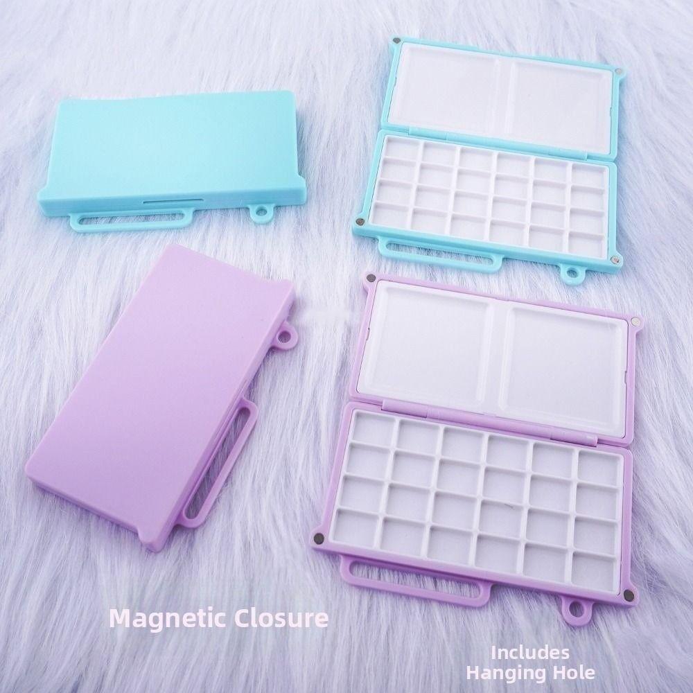 Magnetic Watercolor Paint Box 24 Grid Plastic Pigment Box Empty Paint Palette  Outdoor Sketching