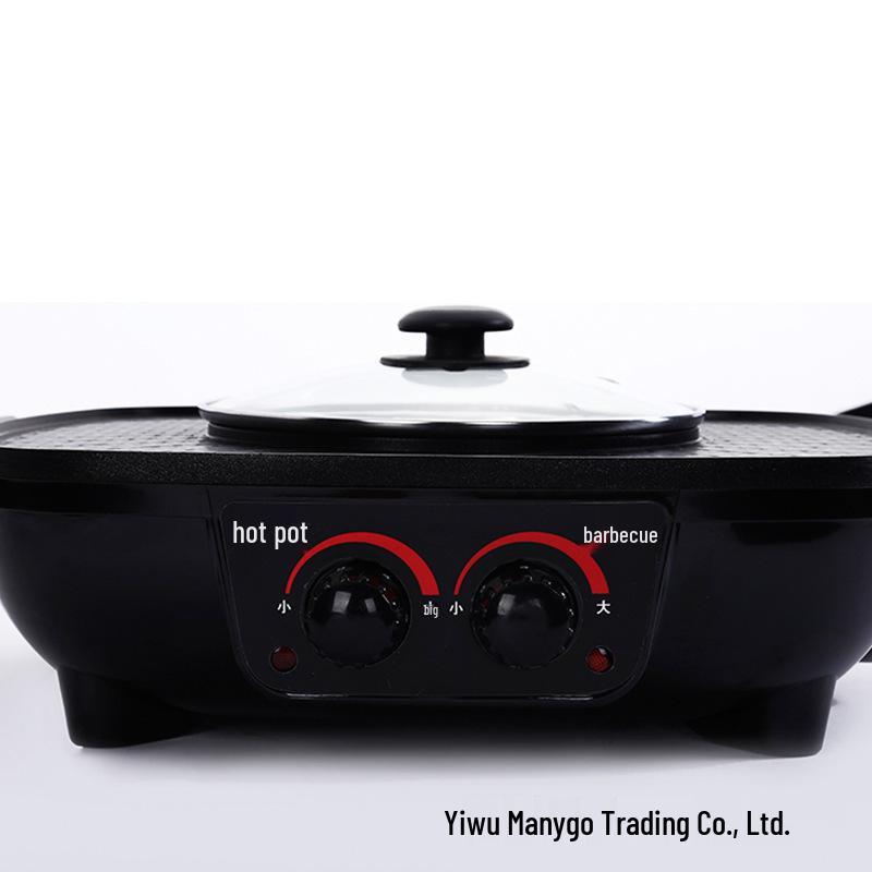 European & British Standard Shabu-Shabu Grill Pot: Dual Control Multifunctional Electric Hot Pot & Barbecue Fryer