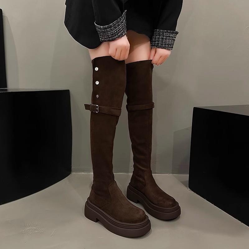 Fan Jieya boots boots women's autumn 2025 new Internet celebrity thin versatile retro thick-soled foreign thin boots