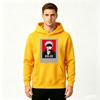 Anime Gojo Printed Men Pullover Hoodie, Casual Long Sleeve Black Hooded Sweatshirt for Daily Wear