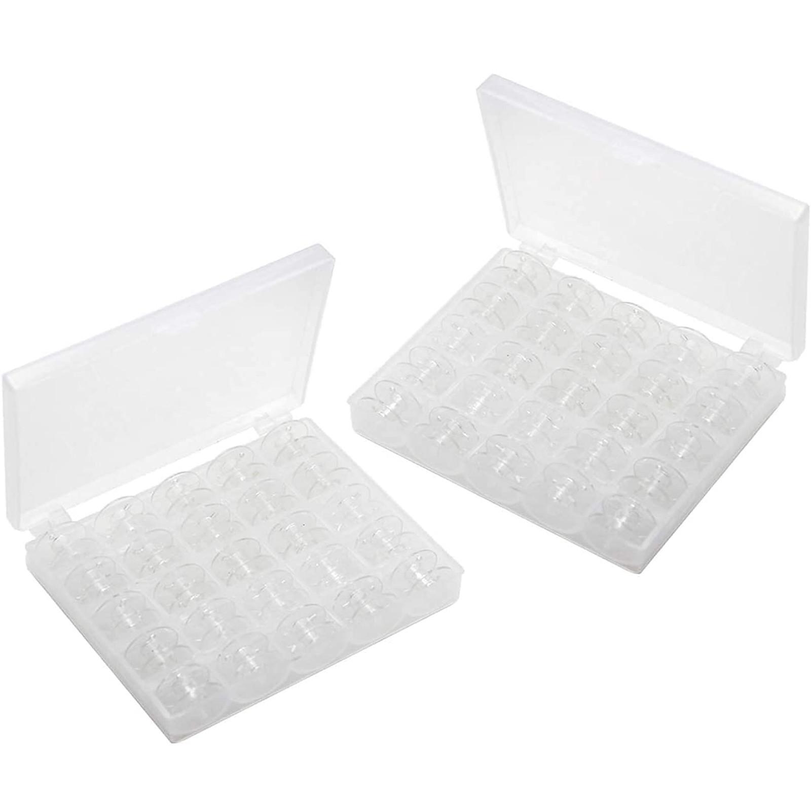 

(SU)50 шт. пластиковые шпульки для швейных машин с футляром и измерительной лентой