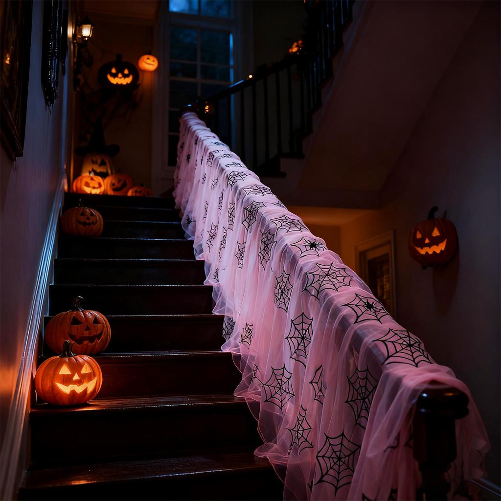 Halloween SpiderWeb Mesh Fabric Stage Dress - Ideal ForGhost Festival, Easter! Hexagonal Mesh For Spooky & Stunning Looks