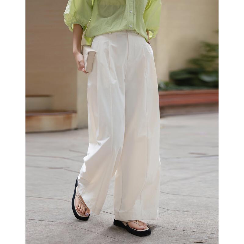 Demana Women s Pleated Straight-Leg Casual Pants M