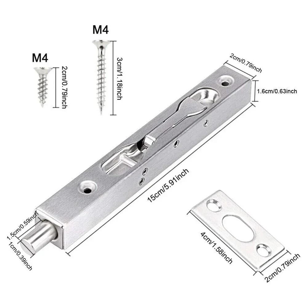 2 ks Zámek závory dveří z nerezové oceli Zámek se zapuštěnou závorou ​​Zámek západky Tiandi Skrytá západka dveří Zabezpečení Bezpečnost domova Hardware proti krádeži