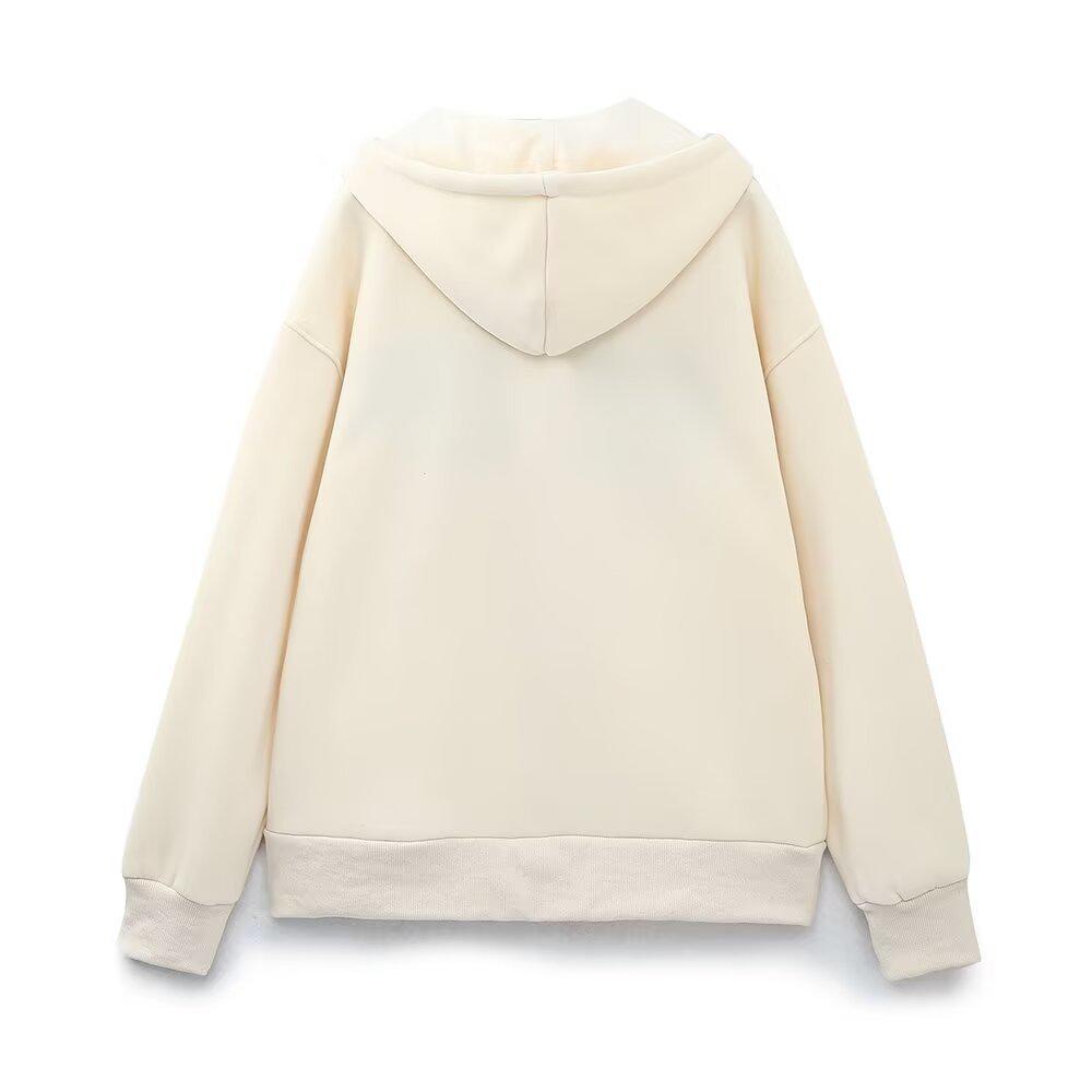 2024 Women's Embroidered Hooded Sweatshirt & High-Waist Joggers Set, Plus Size, Loose Fit