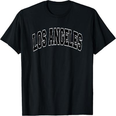 Los Angeles Arched Black Text T-Shirt