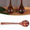 5Pcs Wood Soup Spoon Long Handle Rice Scoop Home Tableware for Kitchen Restaurant