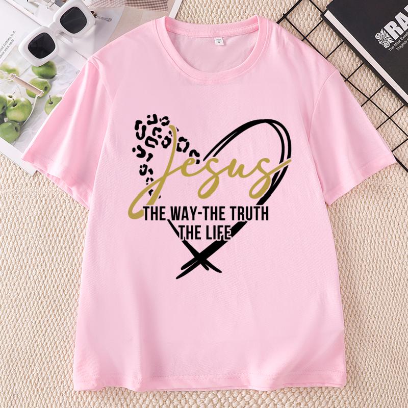 Jesus The Way The Truth The Life T Shirt Bible Verse TShirt Christian TShirt Jesus Lover Tshirt Casual Round Neck Unisex