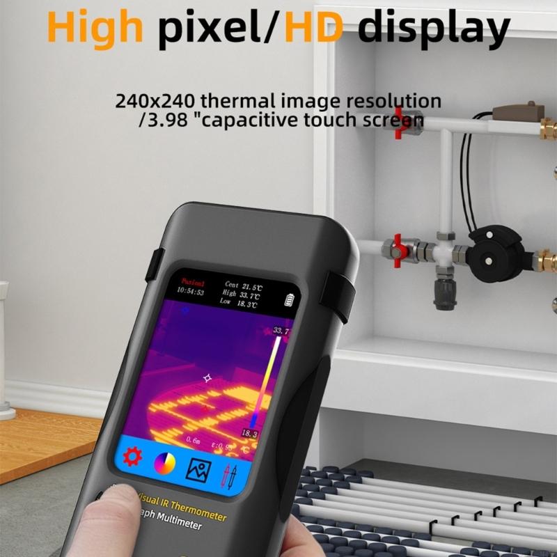 Thermal Imaging Multimeter Thermal Analysis Meter for HVAC Systems and Electrical Circuit Temperature Monitoring M4YD
