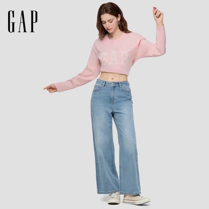 Gap Unisex 2025 Fall Logo Cotton Loose Fit Long Sleeve T-Shirt L