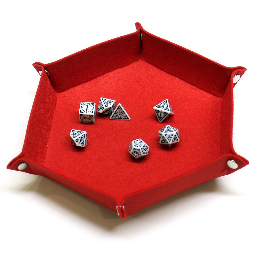 1Pc Dice Tray Set Foldable Dice Trays Hexagon Dice Rolling Tray Felt Dice Holder For Dice Games Like Rpg, And Other Table Games