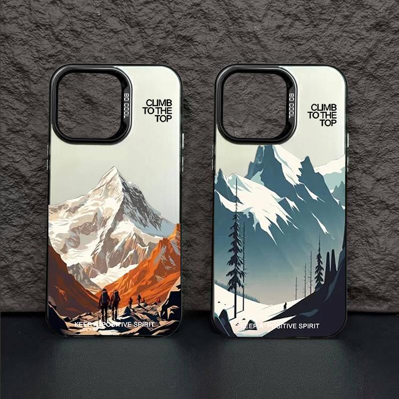 Shockproof Sunset Phone Case Iphone16pro For iPhone 16 15 Pro Max 16E 14 13 12 11 16Plus Personalized Mountain Peak Aircraft