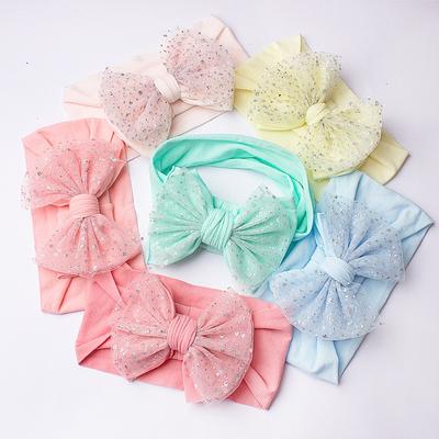 Nouveau bandeau d'été pour bébé avec nœud, mignon bandeau pour bébé fontanelle, accessoires pour cheveux pour enfants, respirant