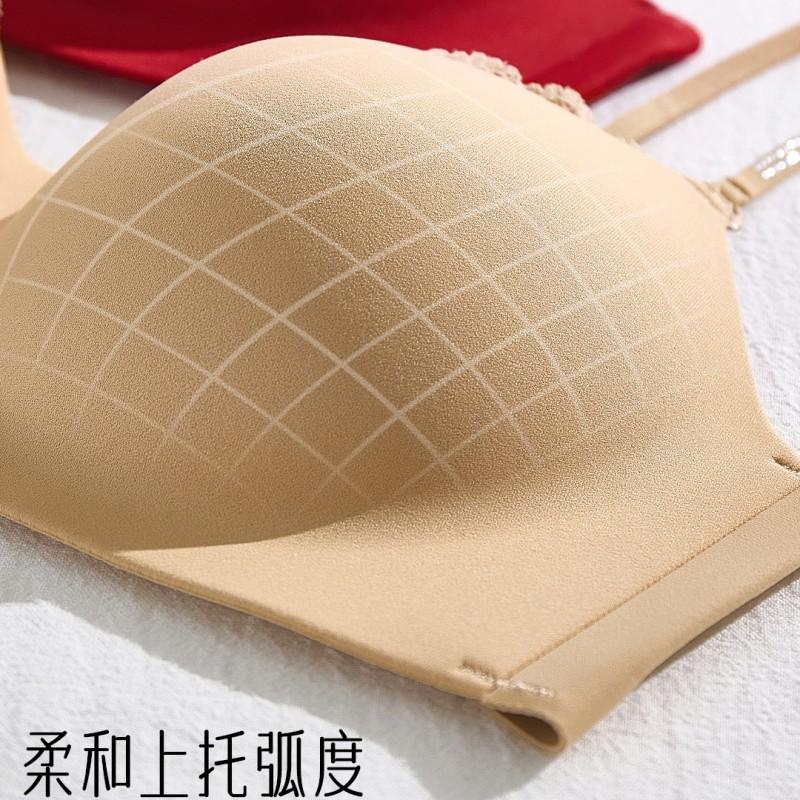 Womens Lace Low-Cut Push-Up Bra Set Thick Cup No Underwire Supportive Sexy Lingerie