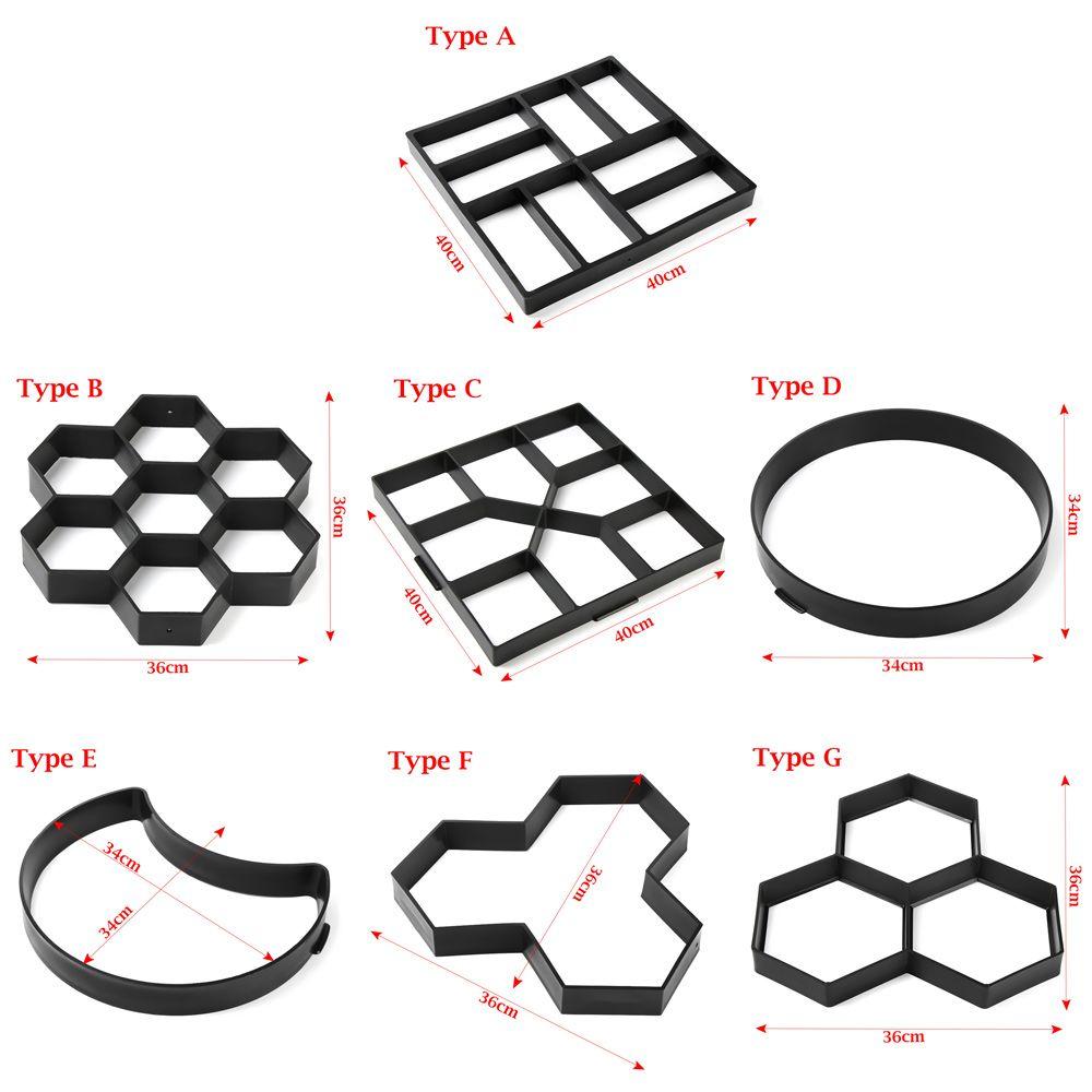 Plastic Stone Road Paving Variety Shapes Lawn Decoration DIY Garden Path Beton Brick Maker Concrete Molds Cement Mould