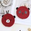 Tea Coaster Non-slip Decorative Rope Anti-scalding Round Hand-Woven Cartoon Bear Cotton Placemat