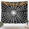 Spider Web Tapestry, HD Print with Red & Blue Web Pattern & Black Spider, Wall Decor for Bedroom, Cool Bohemian Style