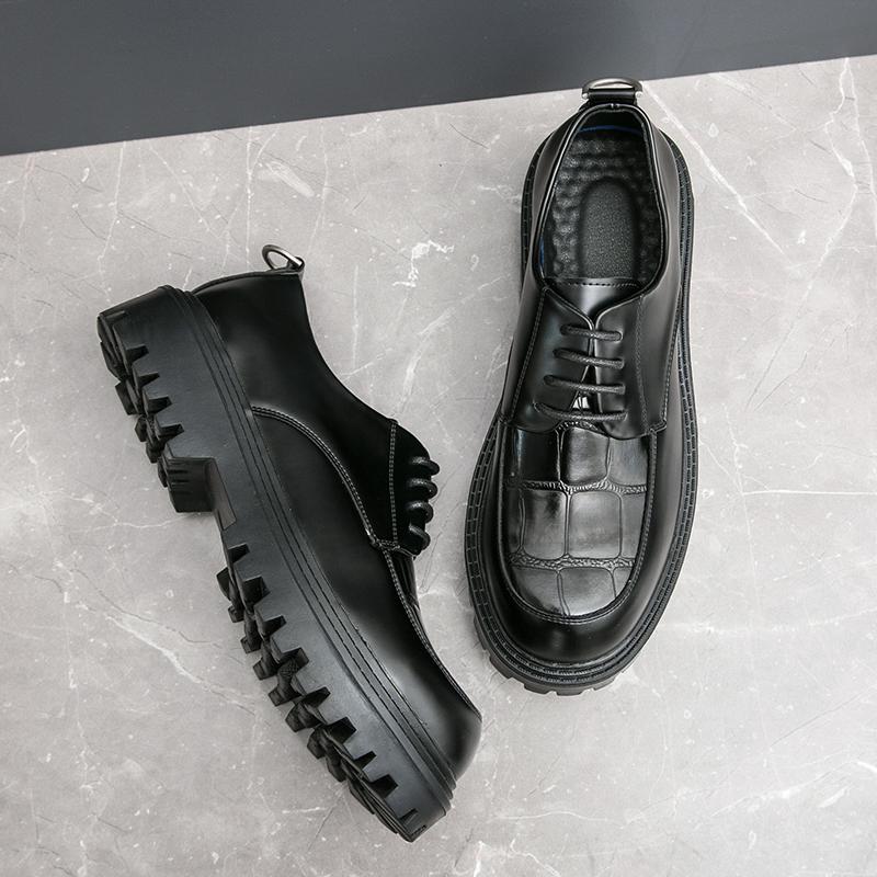 Fashion Versatile Thick Bottom Men Dress Shoes New Arrival Male Formal Shoes Business Men Oxfords Footwear Comfy Leisure Walk Suit Shoes