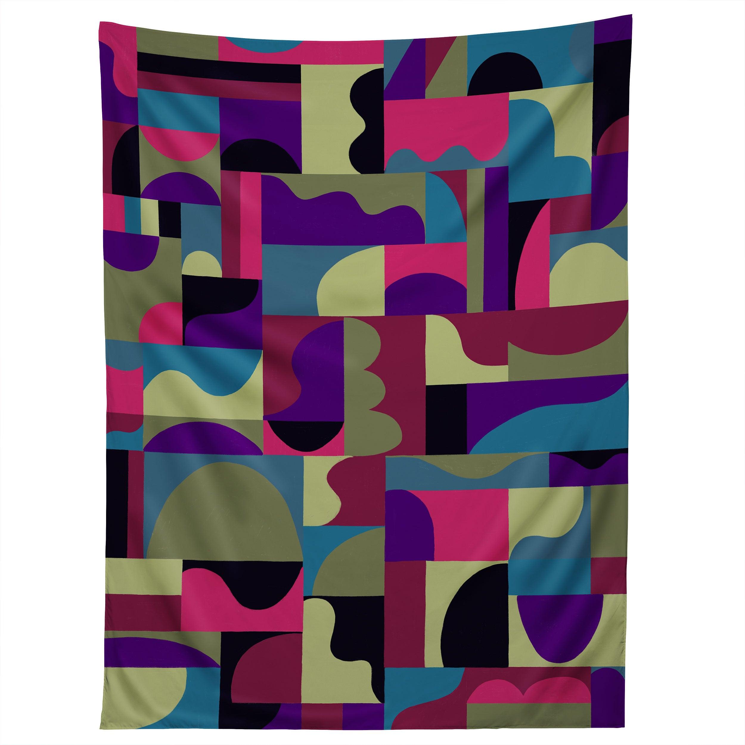 GEOMETRIC COLLAGE PATCHOULI tapestry 75x100