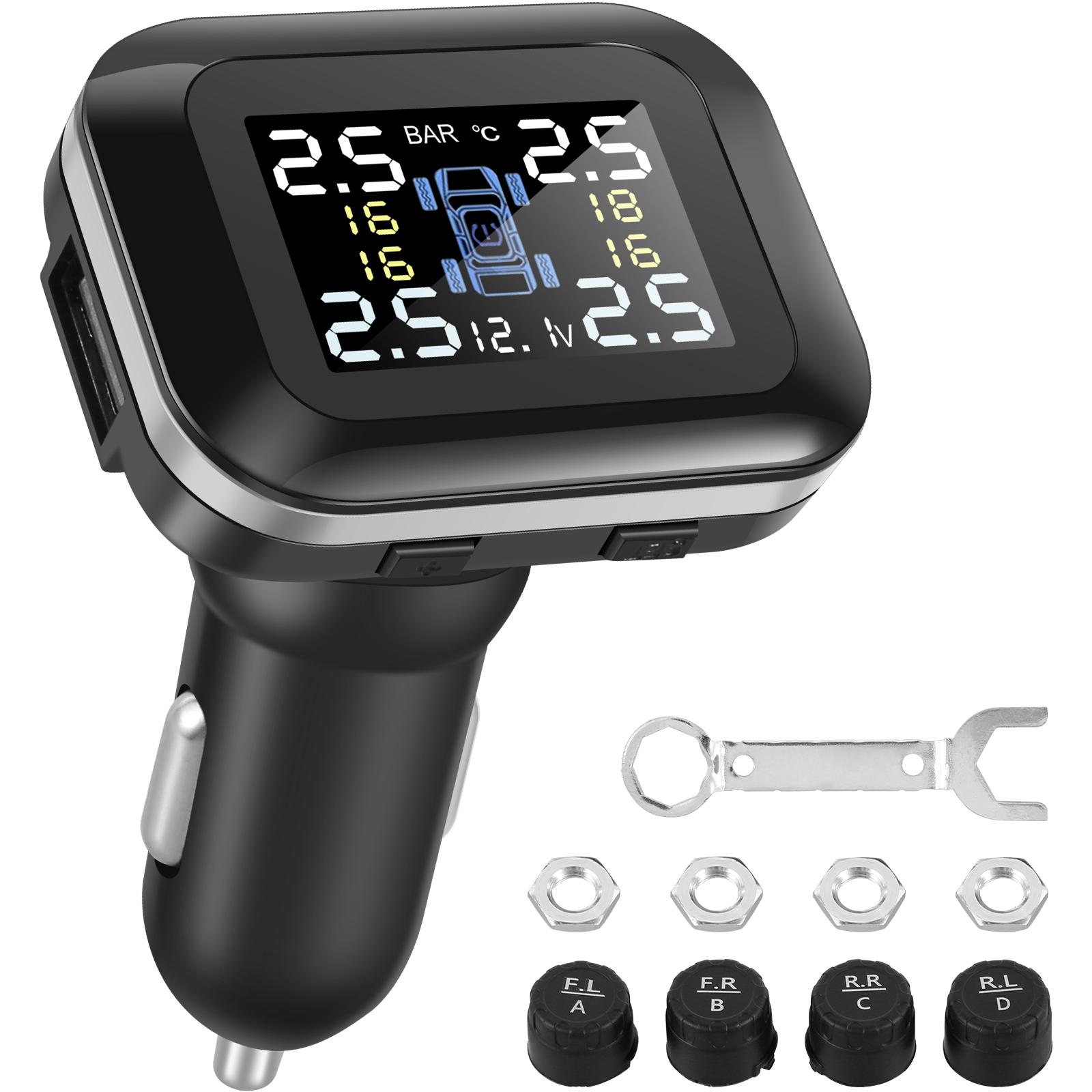 

Auto Tyre Pressure Digital Meter Diagnostic Tool Car Tire Pressure Gauge TPMS Wireless Real-time Tire Pressure Monitor System чёрный