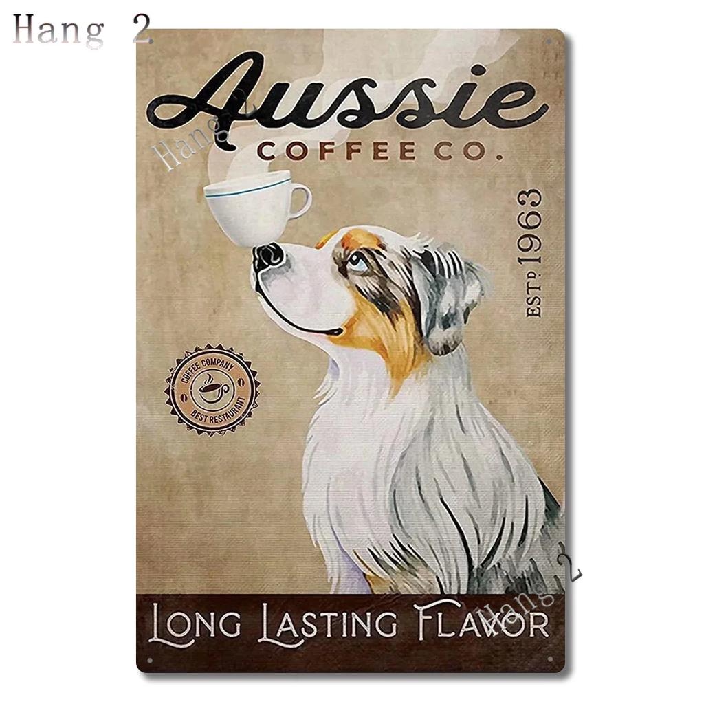 Aussie Metal Tin Sign Wall Decor Australian Shepherd Dog Bath Soap Poster Hanging Plaque Aluminum Signage Posters 8x12 Inch