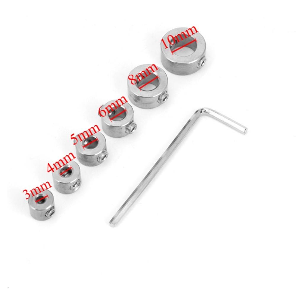 6 PCS 304 Stainless Steel Depth Stop 3/4/5/6/8/10mm Sizes Drilling Limit Ring For Drill Bits