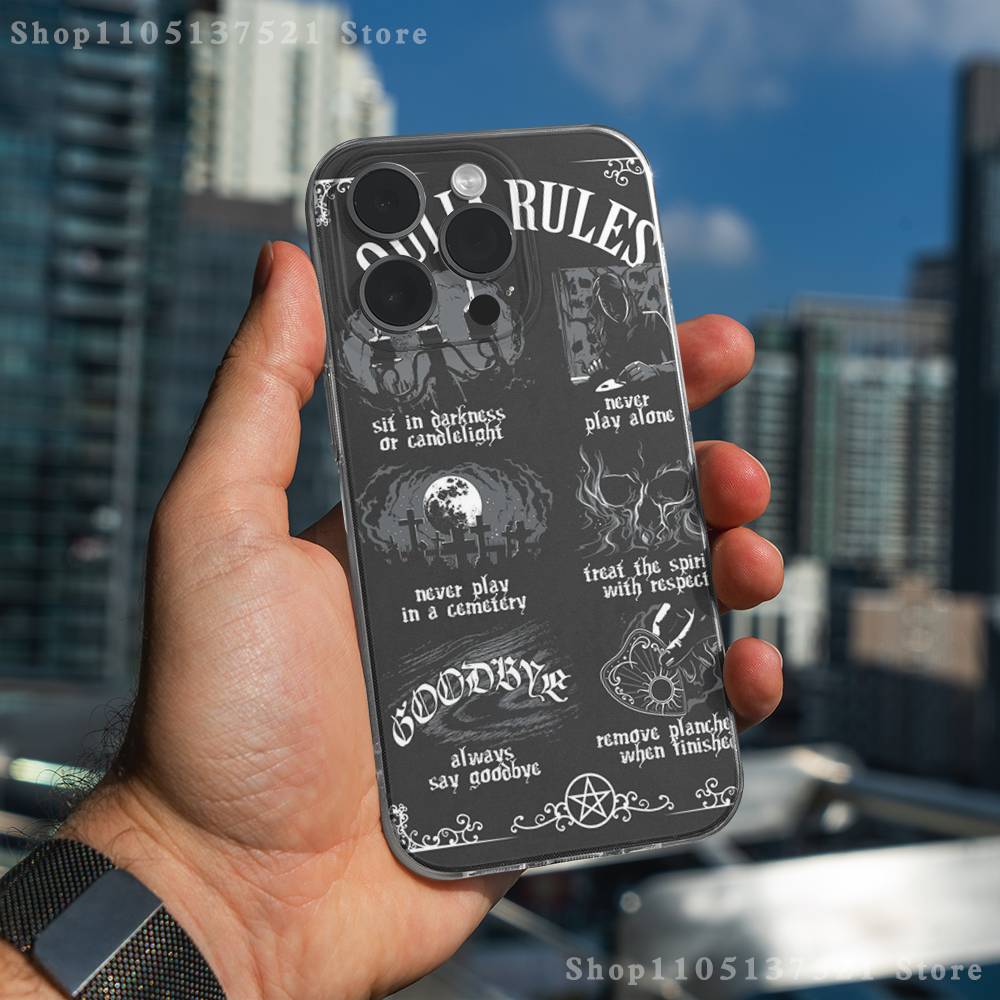 Supernatural Art Ouija Board Phone Case For iPhone 16,15,17,12,13,14,11 Max,Pro,Plus,X,XS,XR,SE4,E Mini Transparent Cover