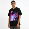 Dark Evil Fanged Curse Pattern Printed Top Unisex Trendy Street Style Loose T-Shirt Pure Cotton T-shirt