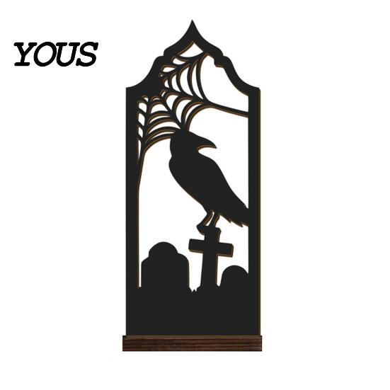 Festive Atmosphere Lighting Halloween Candle Holder, Gothic Hollow Silhouette Holder for Tea Lights, Dark Decorative Ghost Style Pumpkin Cat