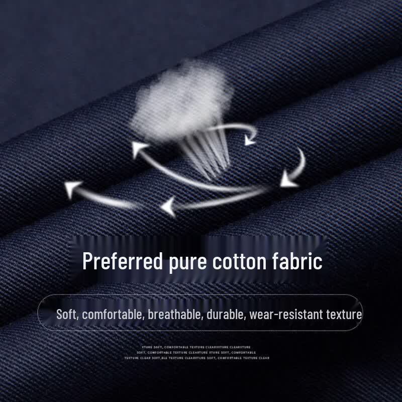 QIANYIYANG Pure Cotton Summer Short Sleeve Work Uniform Set 2XL