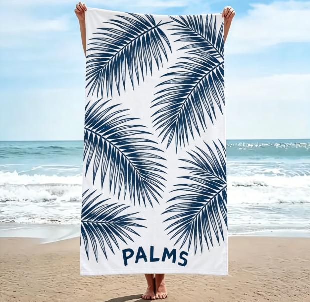 Retro Blau Fische Skizze Strandtuch, Großes Mikrofaser Sandfreies Schnelltrocknendes Handtuch für Sommerurlaub Strandtücher Badezimmer