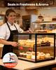 Bakery Display Case, 2-Tier Commercial Countertop Pastry Display Case, Clear Acrylic Bread Box for Kitchen, Party Cake Cabinet with Sliding Door for