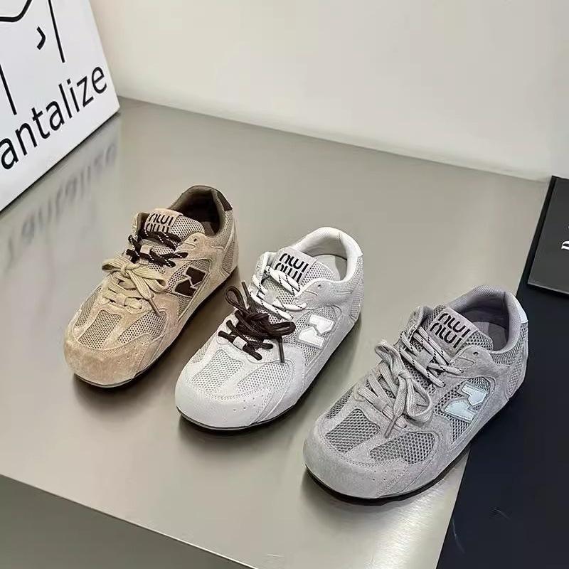 Retro women's spring mesh casual sneakers dad shoes