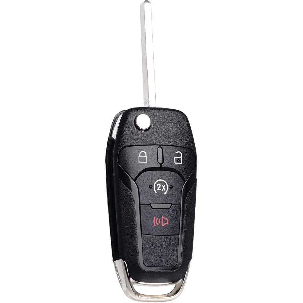 Remote Start Control Flip Key Fob Replacement Fits for Ford F-150/F150 2015-2024 F250 F350 2017- Ranger - Bronco - Keyless Entry Remote Control